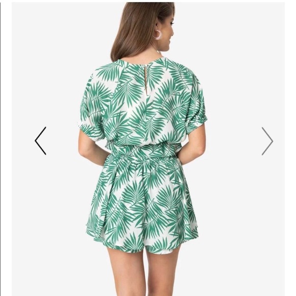 Retro Style Green & White Palm Print Set, Size M from Unique Vintage - Picture 4 of 7